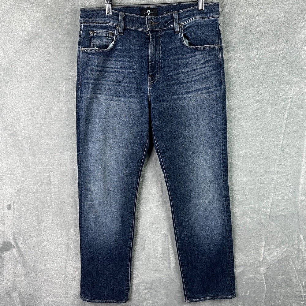 7 For All Mankind Adrien Jeans Mens 32 Blue Stretch Denim